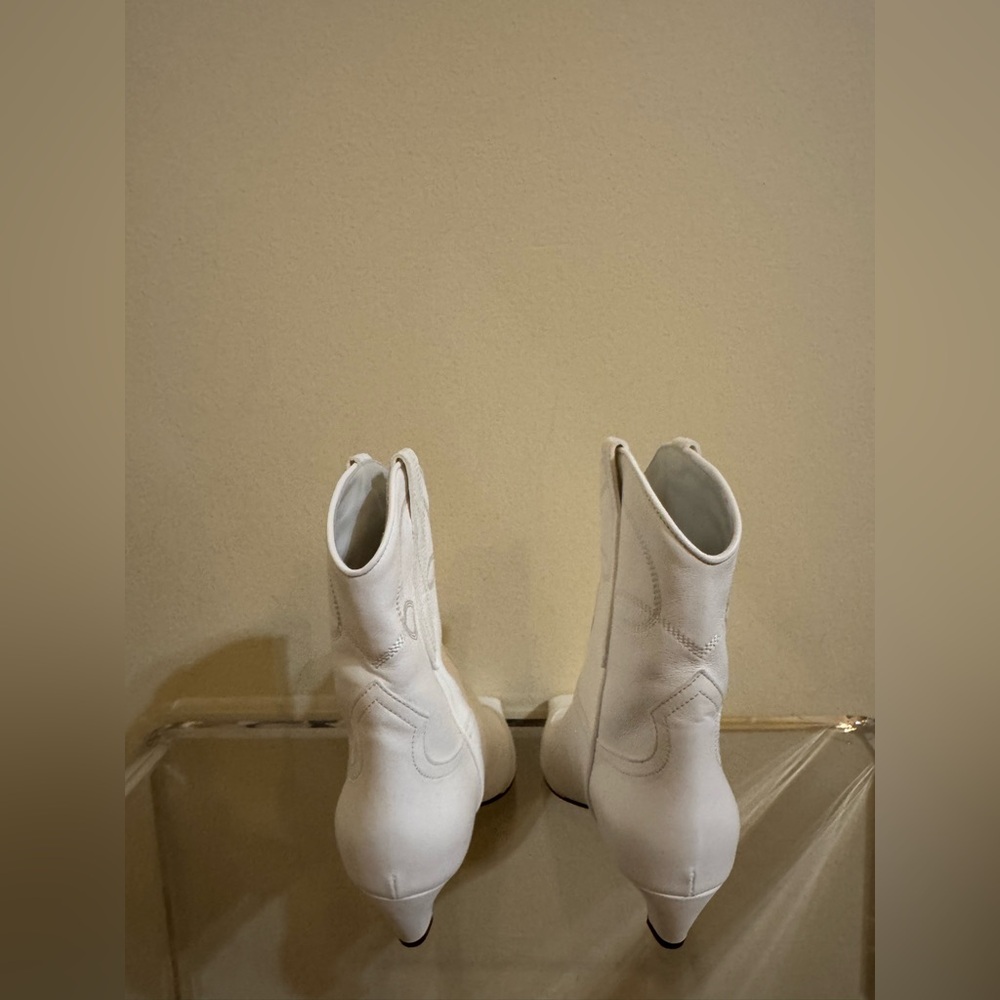 KHAITE Dallas Ankle Boots Western Leather White 37 - Picture 9 of 14